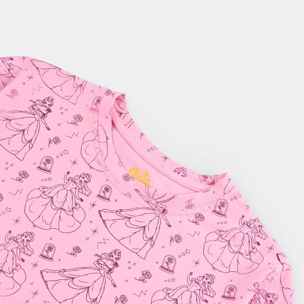 Girls Lycra Jersey T-Shirt H/S Pink Belle