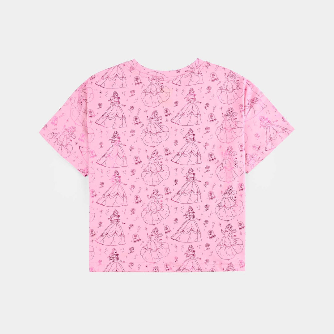 Girls Lycra Jersey T-Shirt H/S Pink Belle