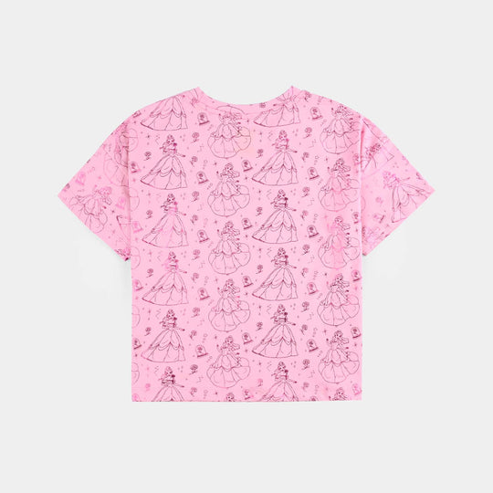 Girls Lycra Jersey T-Shirt H/S Pink Belle