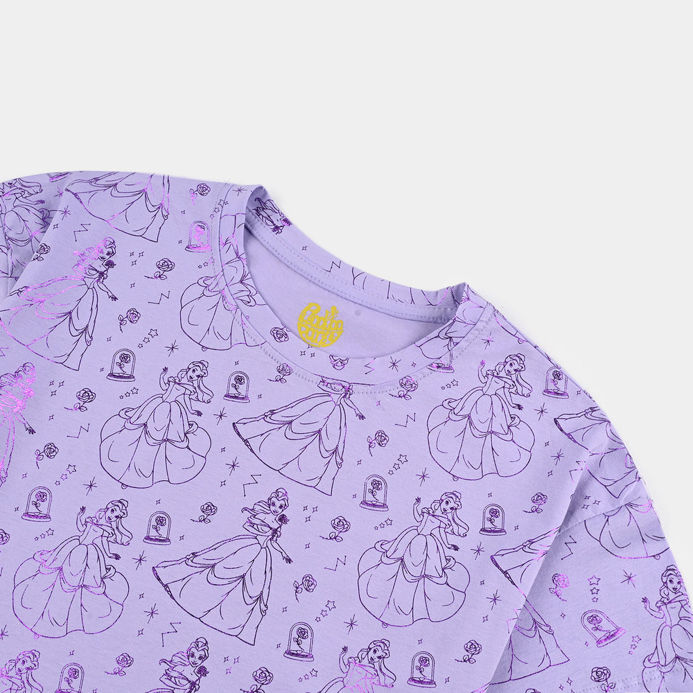Girls Lycra Jersey T-Shirt H/S Purple Belle