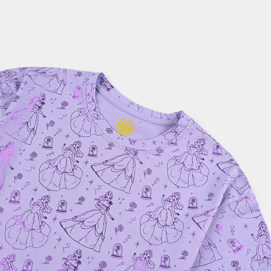 Girls Lycra Jersey T-Shirt H/S Purple Belle