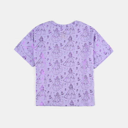 Girls Lycra Jersey T-Shirt H/S Purple Belle