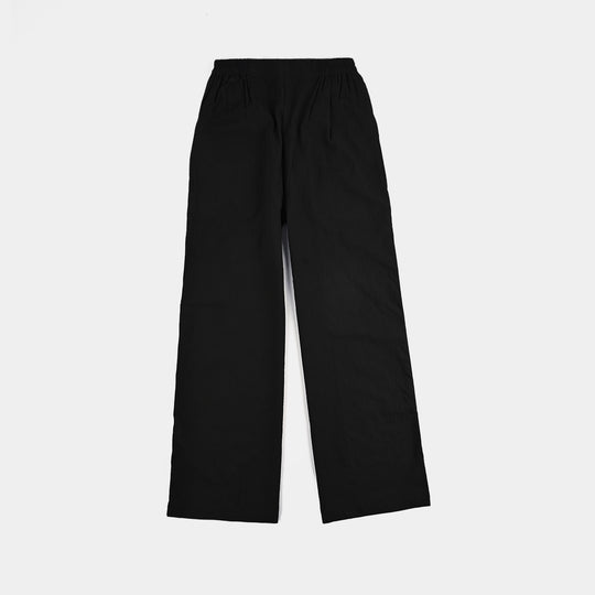 Teens Girls Poly Cotton CO-Ord Set Crinkle-BLACK
