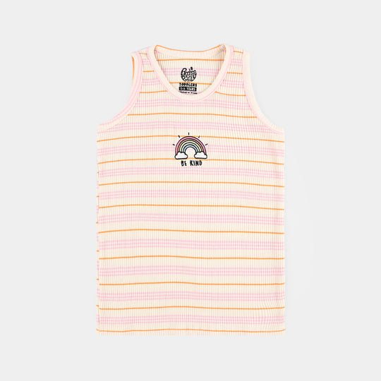 Girls 2x1 Rib Sando Stripes (Be Kind) -Multi