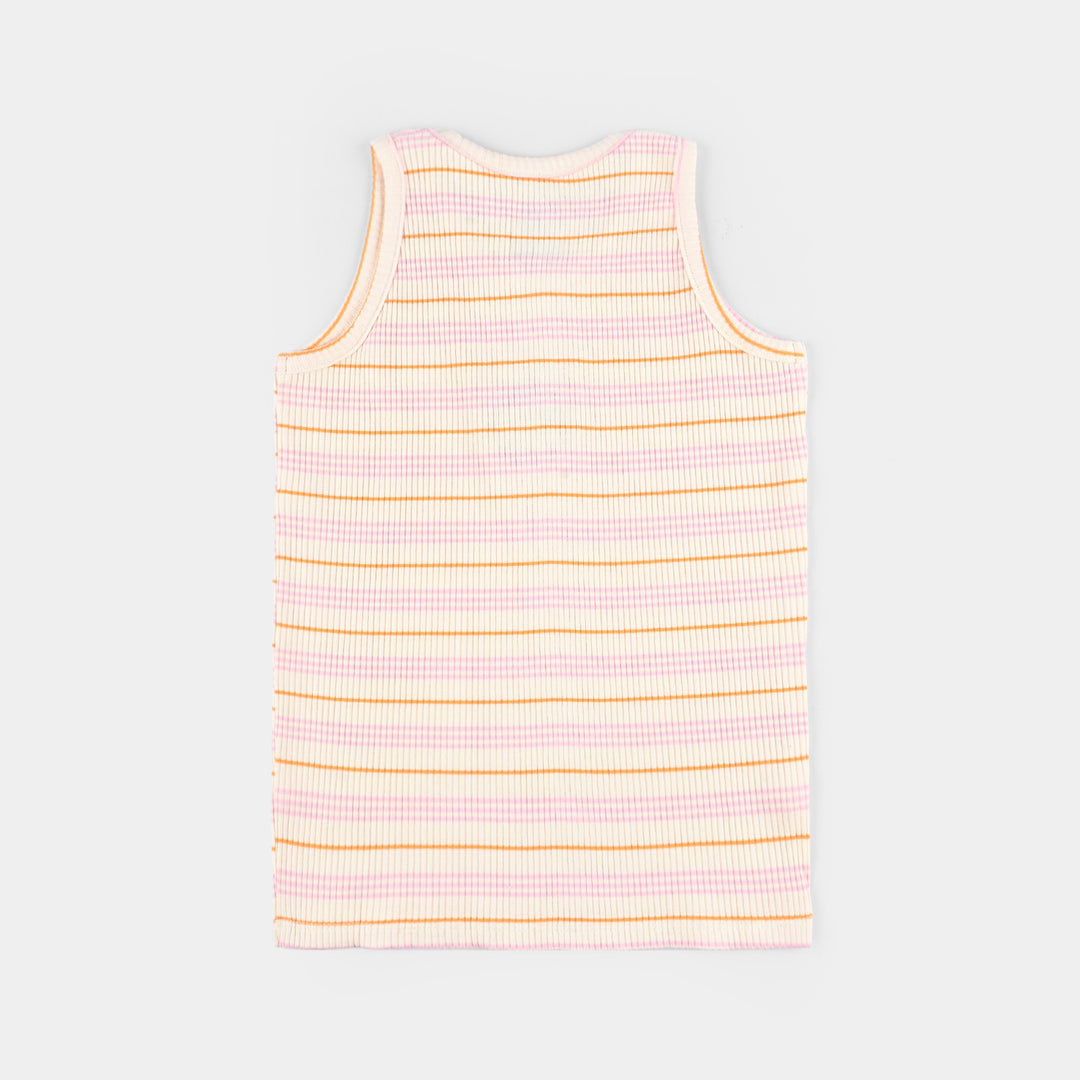 Girls 2x1 Rib Sando Stripes (Be Kind) -Multi