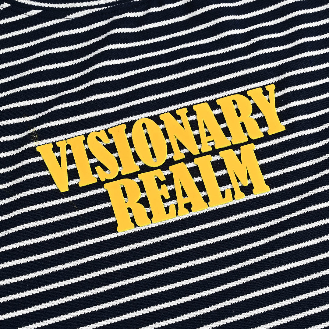 Teens Boys Yarn Dyed T-Shirt H/S SEEK THE POSITIVE-NAVY