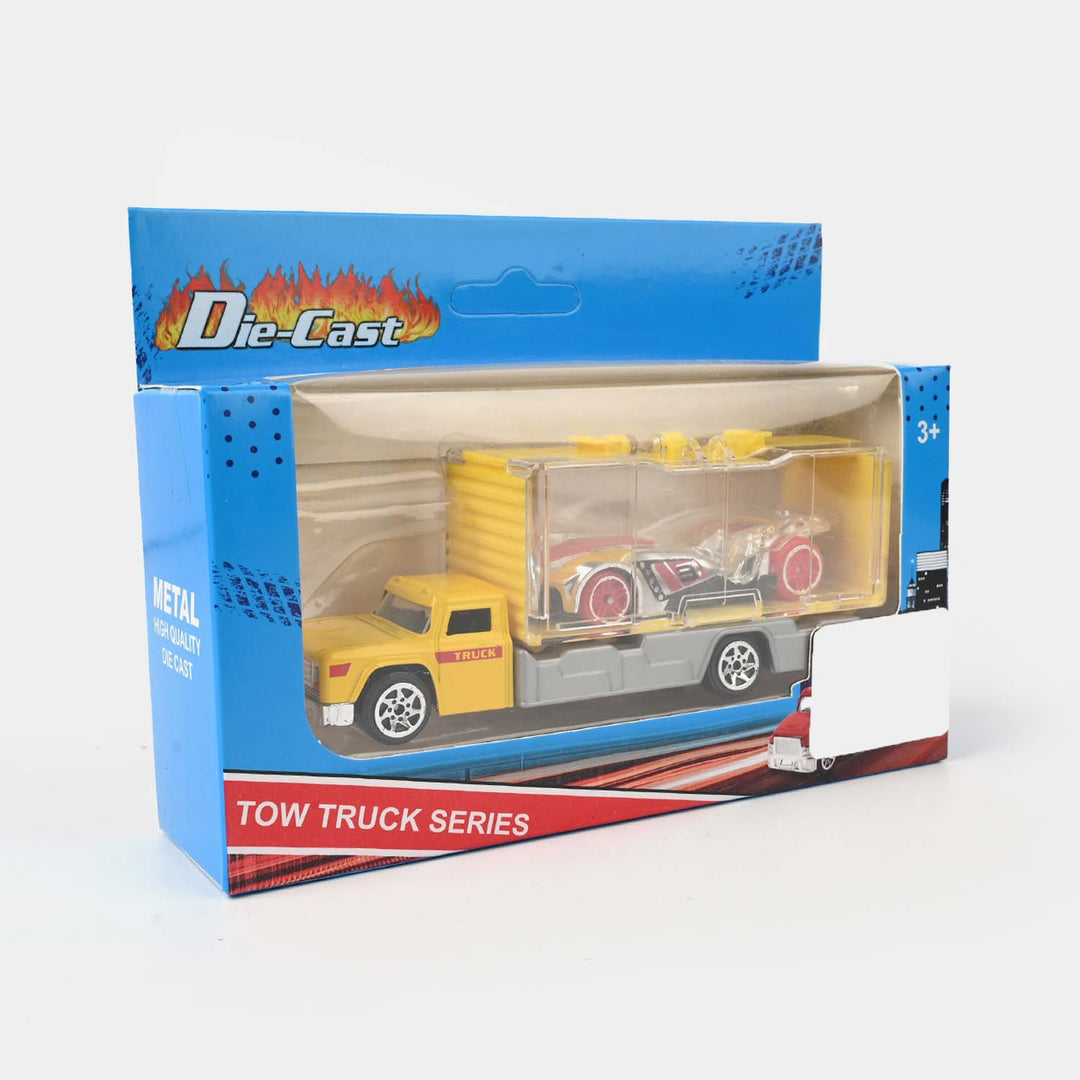 Mini Metal Container Truck with Die-Cast Car