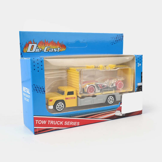Mini Metal Container Truck with Die-Cast Car