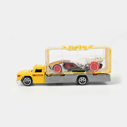 Mini Metal Container Truck with Die-Cast Car
