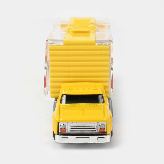 Mini Metal Container Truck with Die-Cast Car