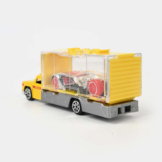 Mini Metal Container Truck with Die-Cast Car