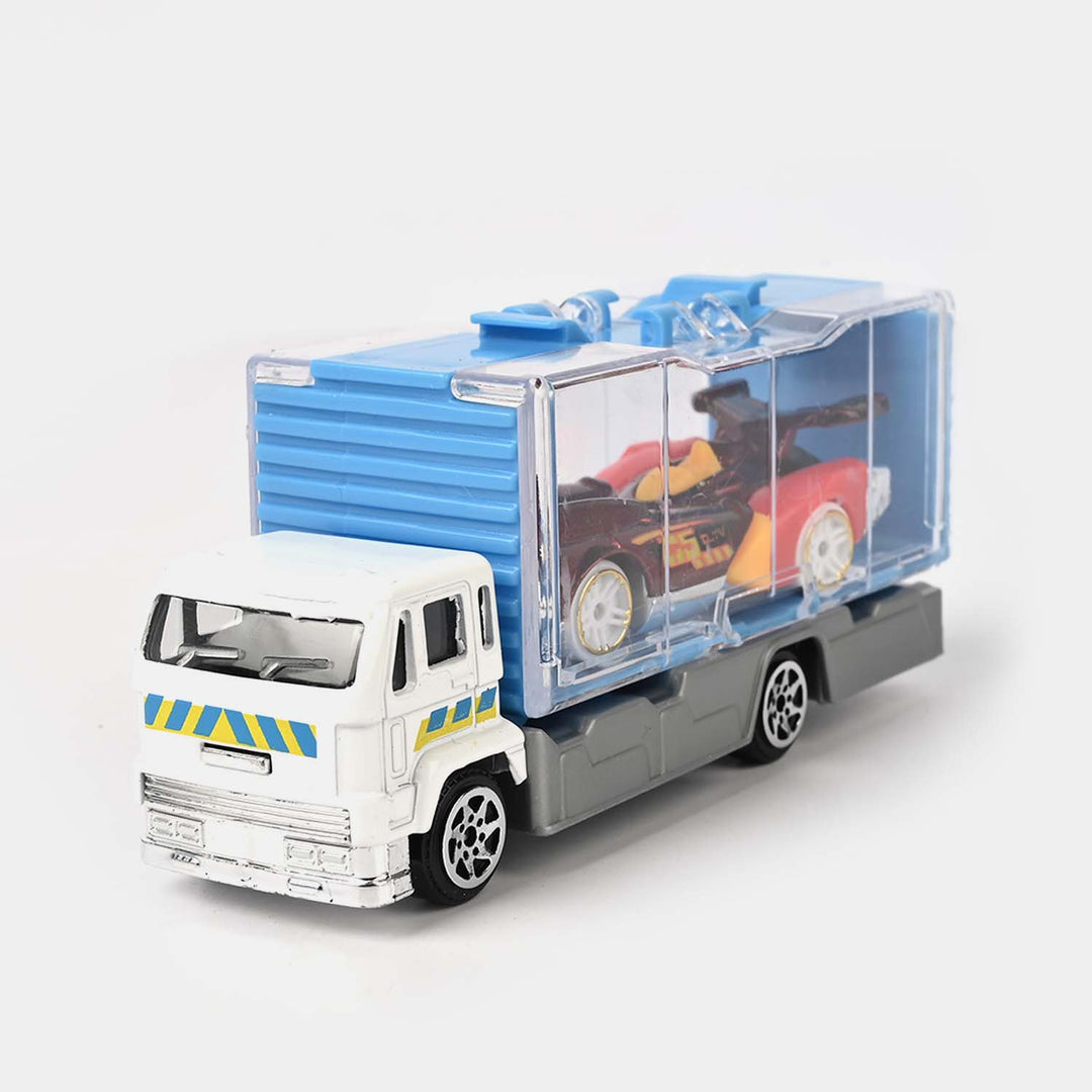 Mini Metal Container Truck with Die-Cast Car