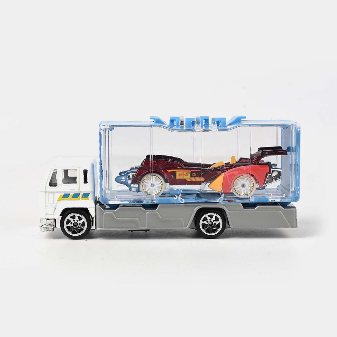 Mini Metal Container Truck with Die-Cast Car