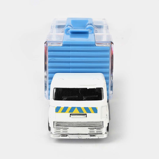 Mini Metal Container Truck with Die-Cast Car