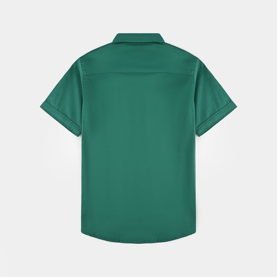 Boys Cotton Poplin Shirt (Pak Zinda Bad)-GREEN