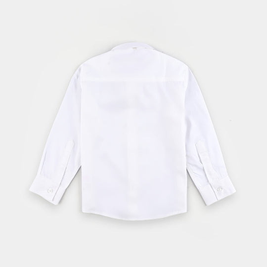 Boys Cotton Poplin Formal Shirt - WHITE