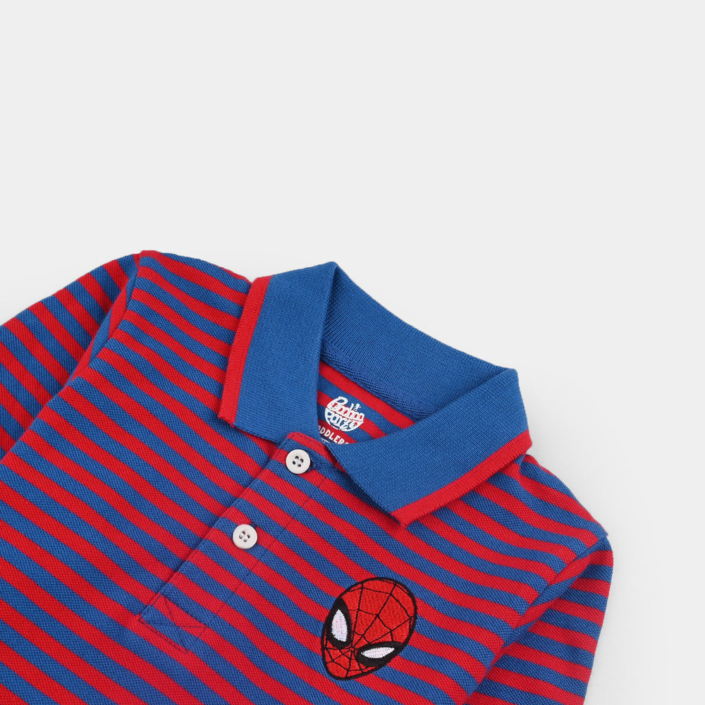 Boys Jumbo Pique Polo F/S-C.Blue