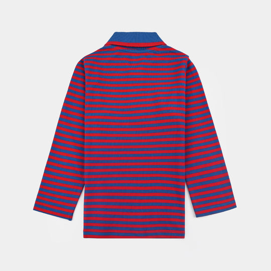 Boys Jumbo Pique Polo F/S-C.Blue