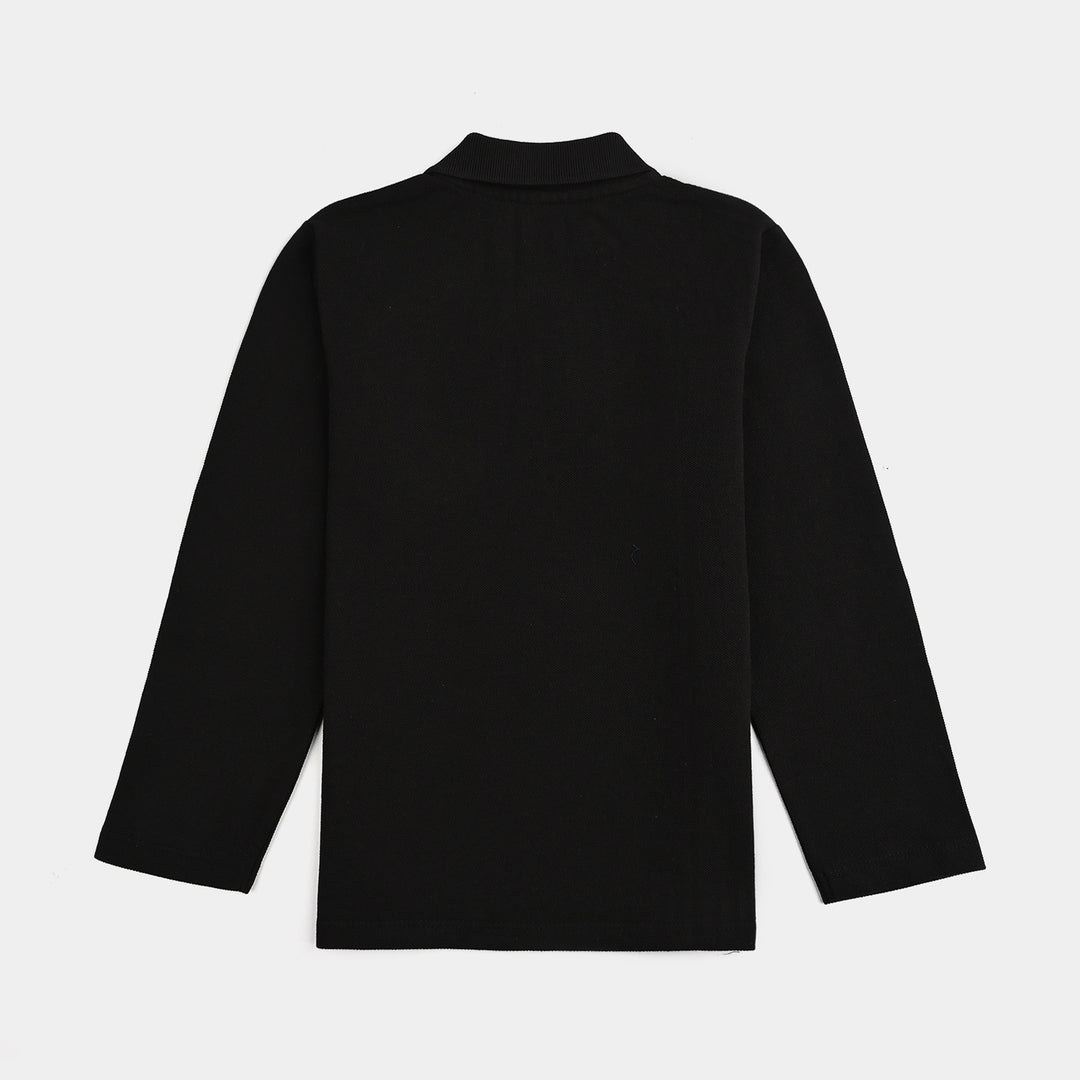 Boys Jumbo Pique Polo F/S Chicago - BLACK