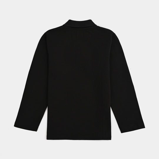 Boys Jumbo Pique Polo F/S Chicago - BLACK
