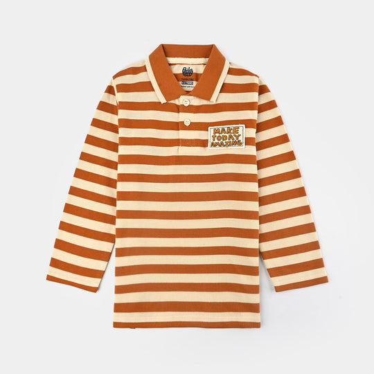Boys Jumbo Pique Polo F/S Amazing-Ash Pumpkin