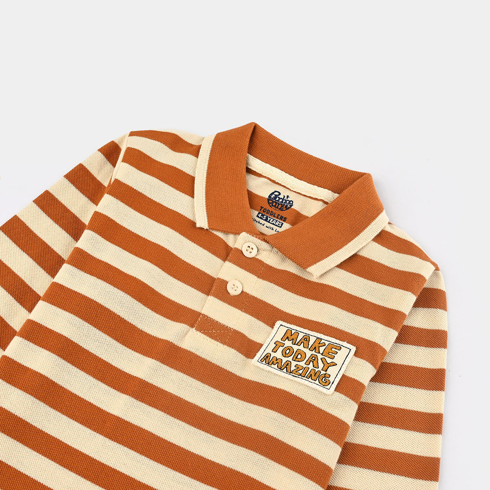 Boys Jumbo Pique Polo F/S Amazing-Ash Pumpkin