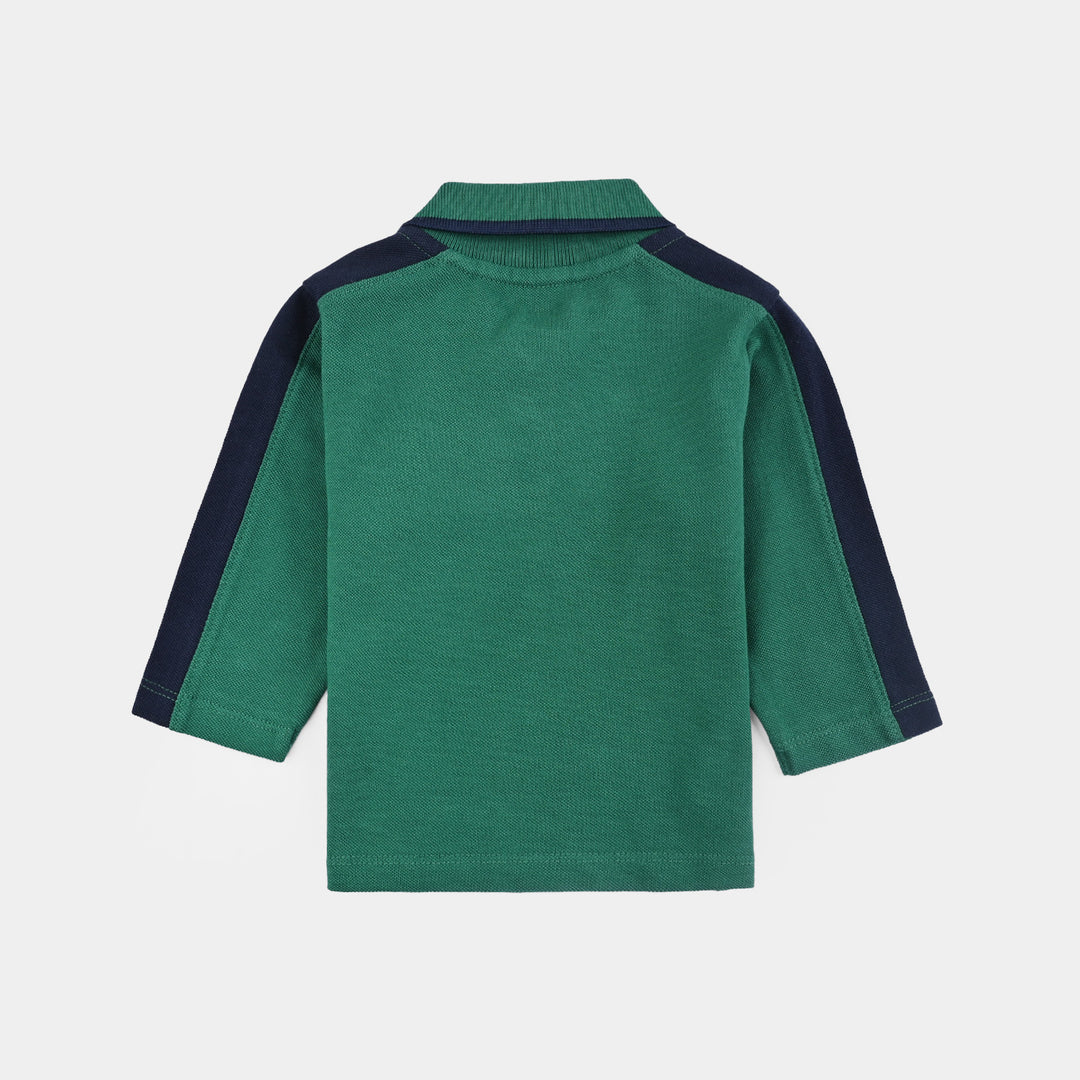 Infant Boys Jumbo Pique Polo F/S Beep Beep - Green
