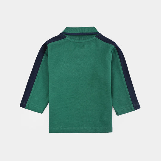Infant Boys Jumbo Pique Polo F/S Beep Beep - Green