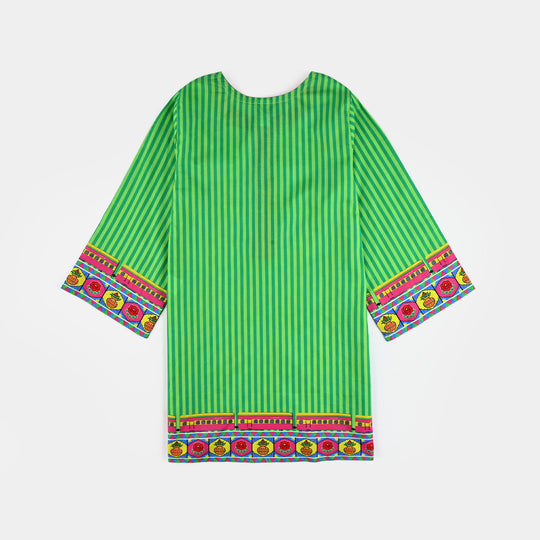 Girls Cotton Printed Kurti Jasmine Ind-L.Green