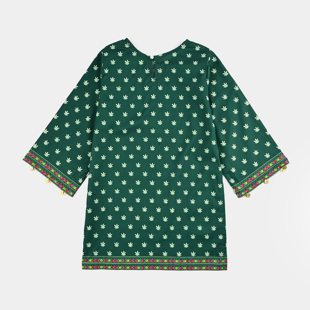Girls Cotton Printed Kurti Stars And Jasmine Ind-GREEN