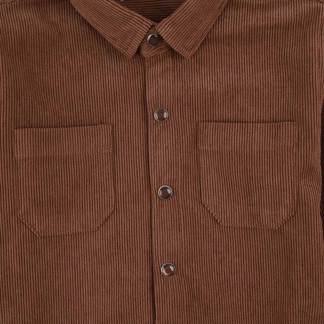 Boys Corduroy Shirt F/S (Today) - BROWN