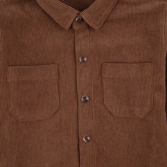Boys Corduroy Shirt F/S (Today) - BROWN