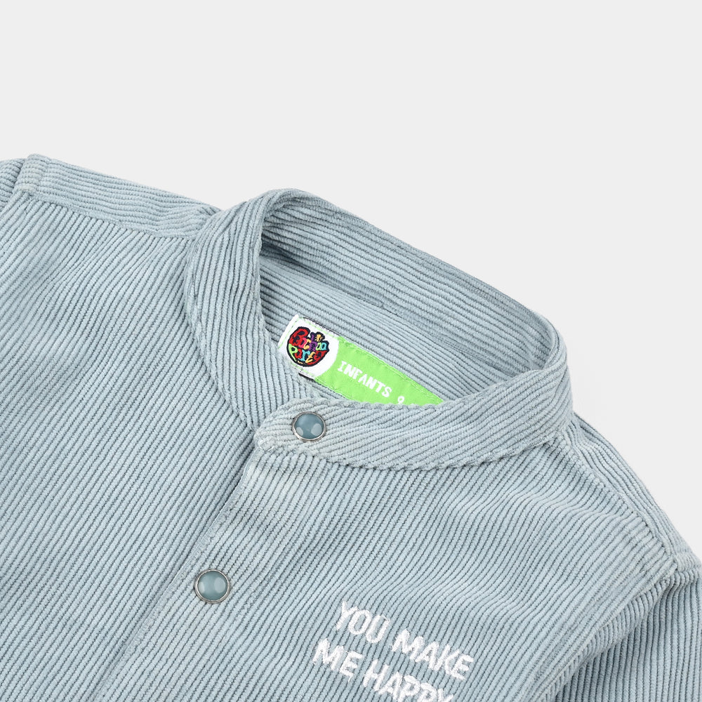Infant Boys Corduroy Shirt F/S (Happy Me ) - L/BLUE