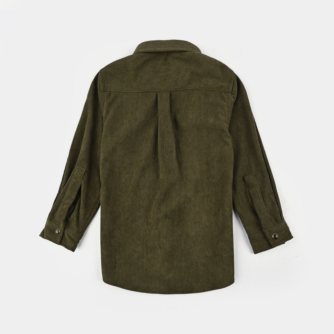 Boys Corduroy Shirt F/S (Ever cord) - Olive