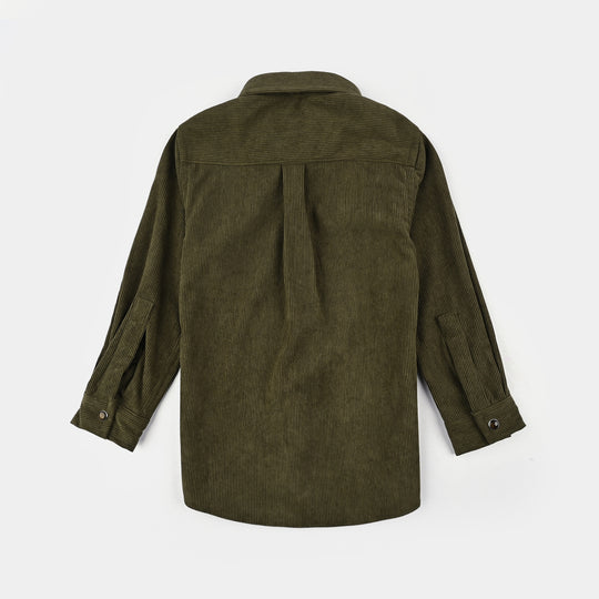 Boys Corduroy Shirt F/S (Ever cord) - Olive
