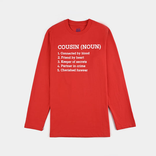 Girls Cotton Jersey T-Shirt F/S Cousin (Nown)-H.R.Red