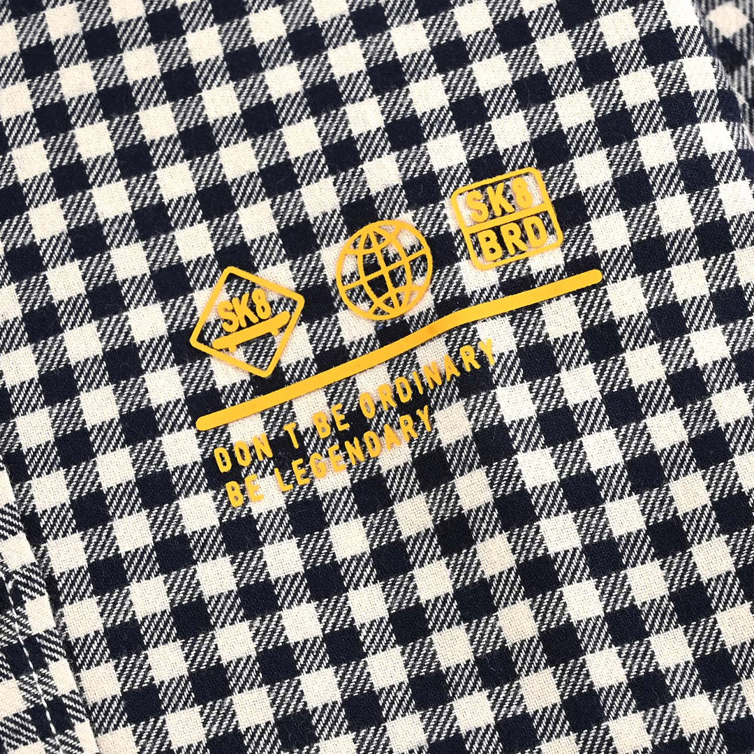 Boys Flannel Shirt (Skater) - White Check