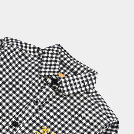 Boys Flannel Shirt (Skater) - White Check
