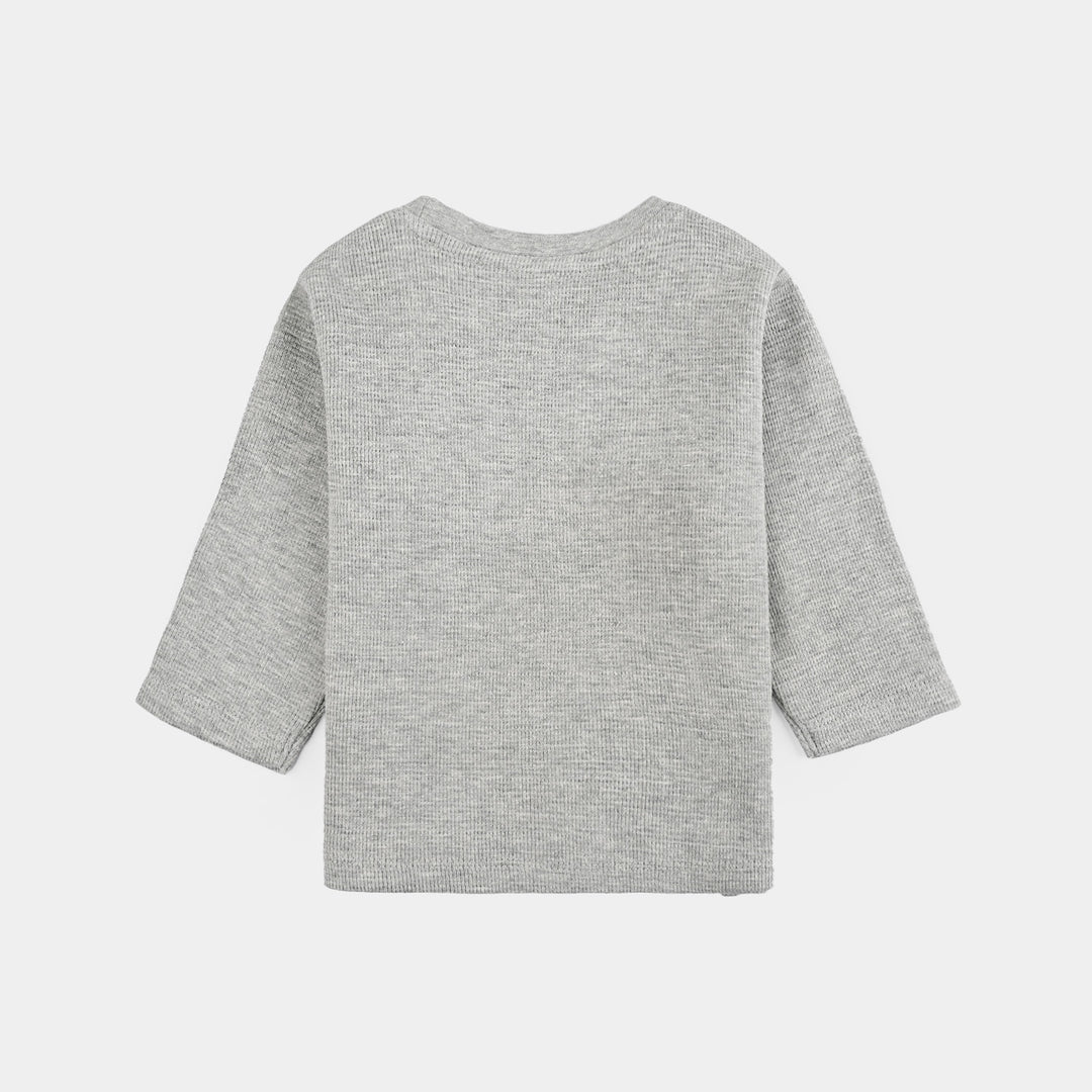 Infant Boys Thermal T-Shirt F/S Friends Forever-Htr.Grey