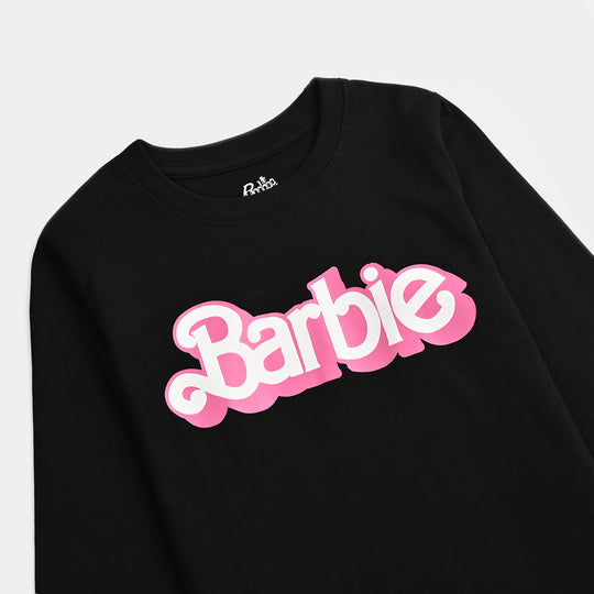 Girls Cotton Jersey T-Shirt F/S-BLACK
