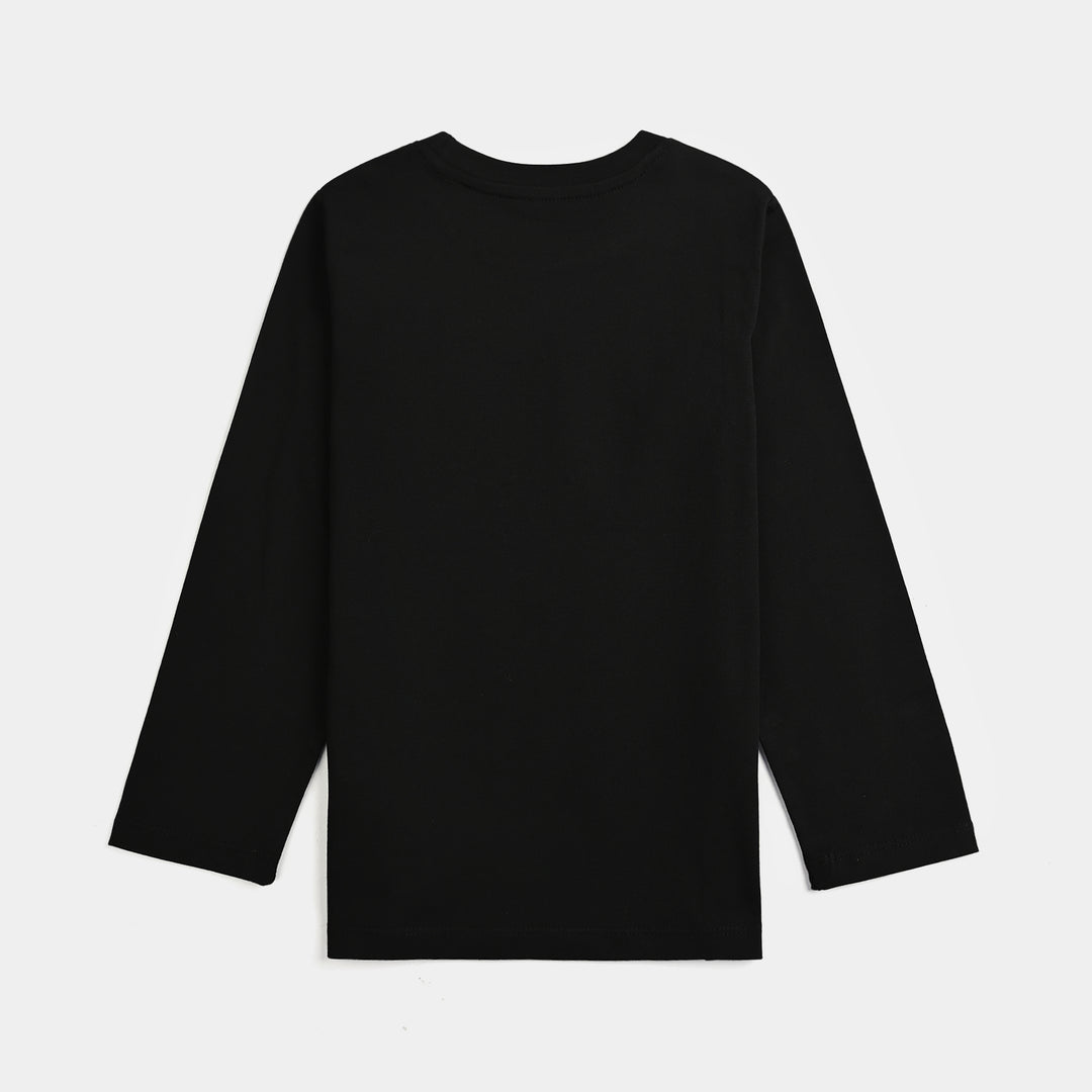 Girls Cotton Jersey T-Shirt F/S-BLACK