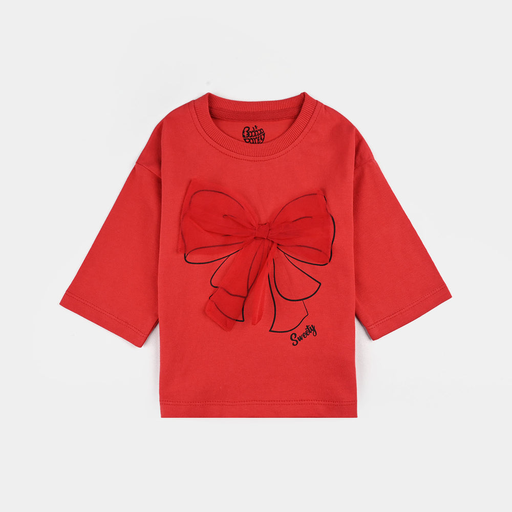 Infant Girls Cotton Jersey T-Shirt - Red