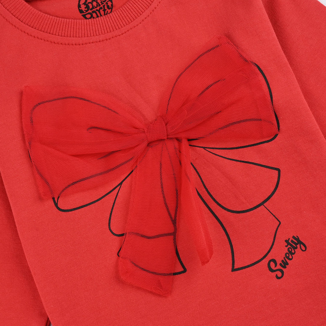 Infant Girls Cotton Jersey T-Shirt F/S-Chines Red
