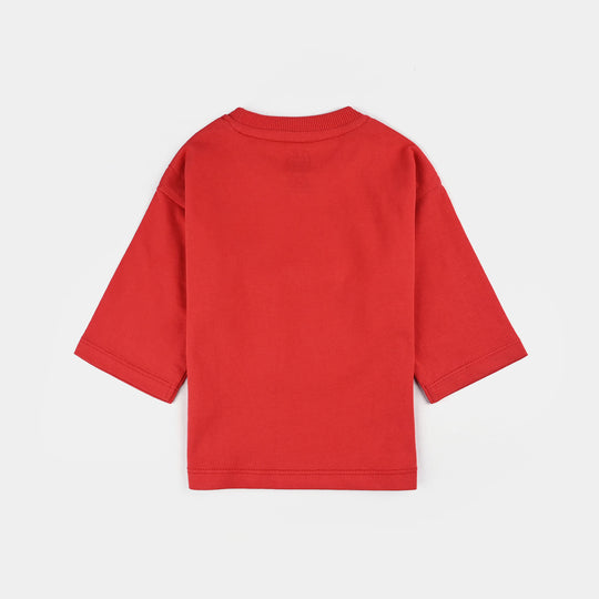 Infant Girls Cotton Jersey T-Shirt F/S-Chines Red