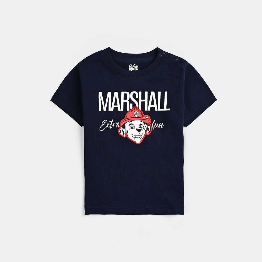 Infant Boys Cotton Jersey T-Shirt Marshall-NAVY