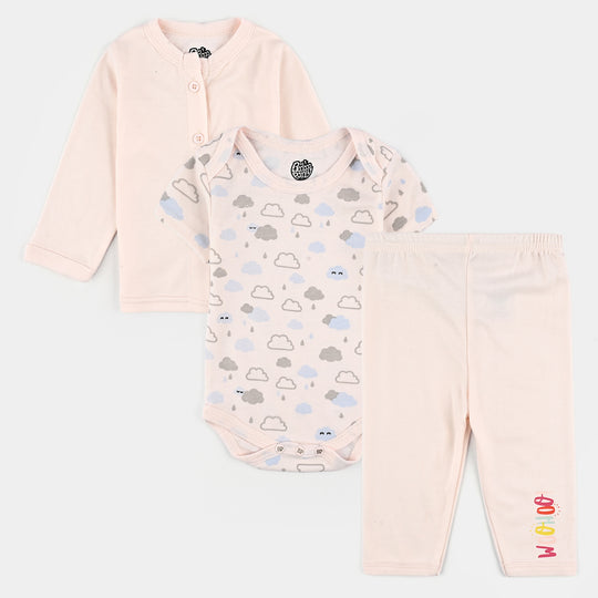 Infant Unisex Cotton 3Pcs Suit Set
