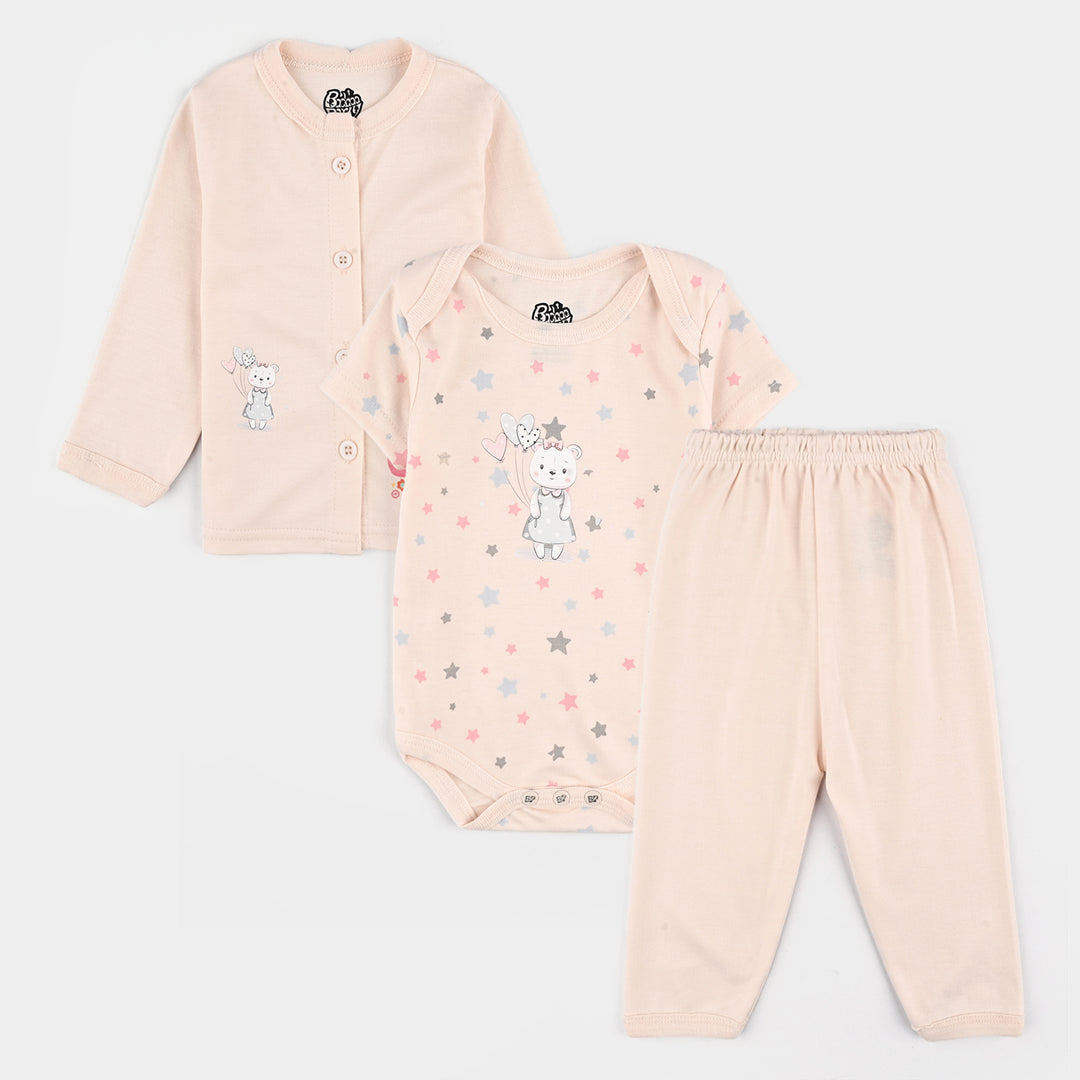 Infant Unisex Cotton 3Pcs Suit Set