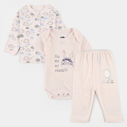 Infant Unisex Cotton 3Pcs Suit Set