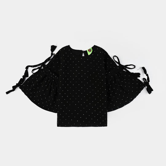 Infant Girls Georgette Casual Top Black Star Dust