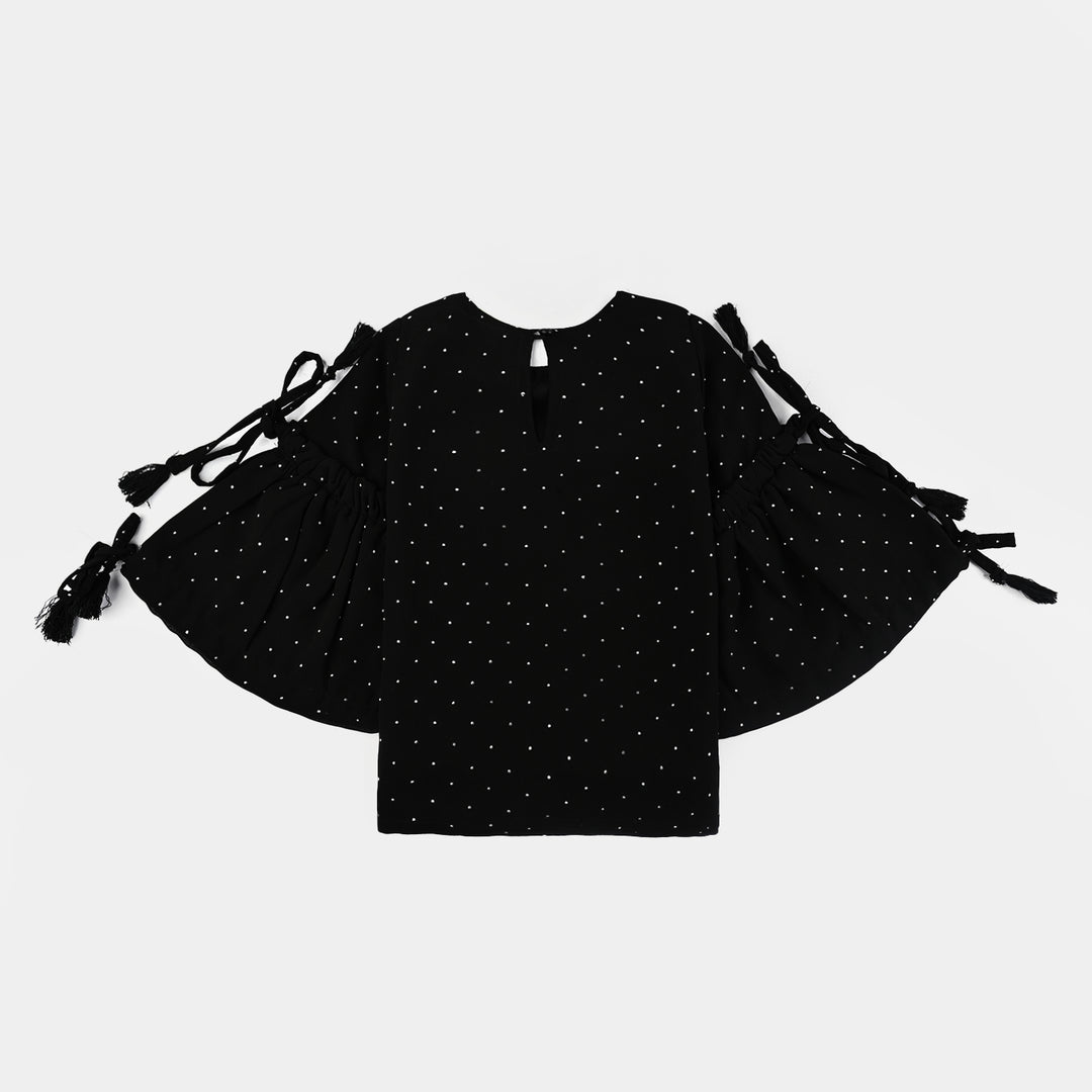 Infant Girls Georgette Casual Top Black Star Dust